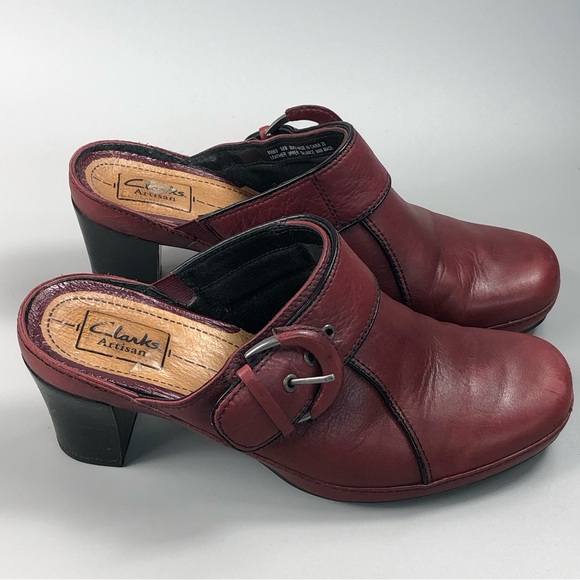 Clarks Women’s Artisan Clog Leather Heel Mule Size 9.5M - Picture 5 of 15